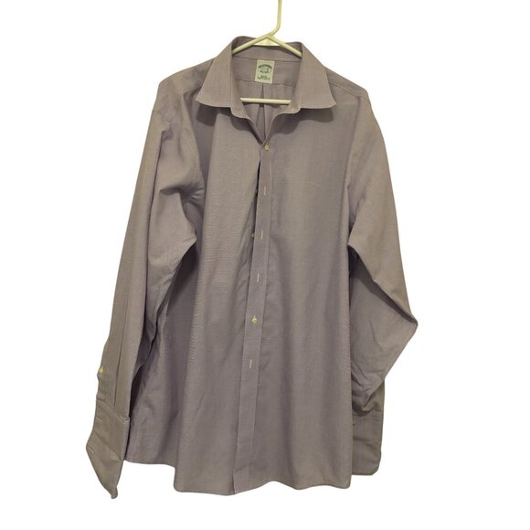 Brooks Brothers Mens Slim Fit Non-Iron Dress Shirt Size 17.5 Lavender Supima Cot - Picture 1 of 5